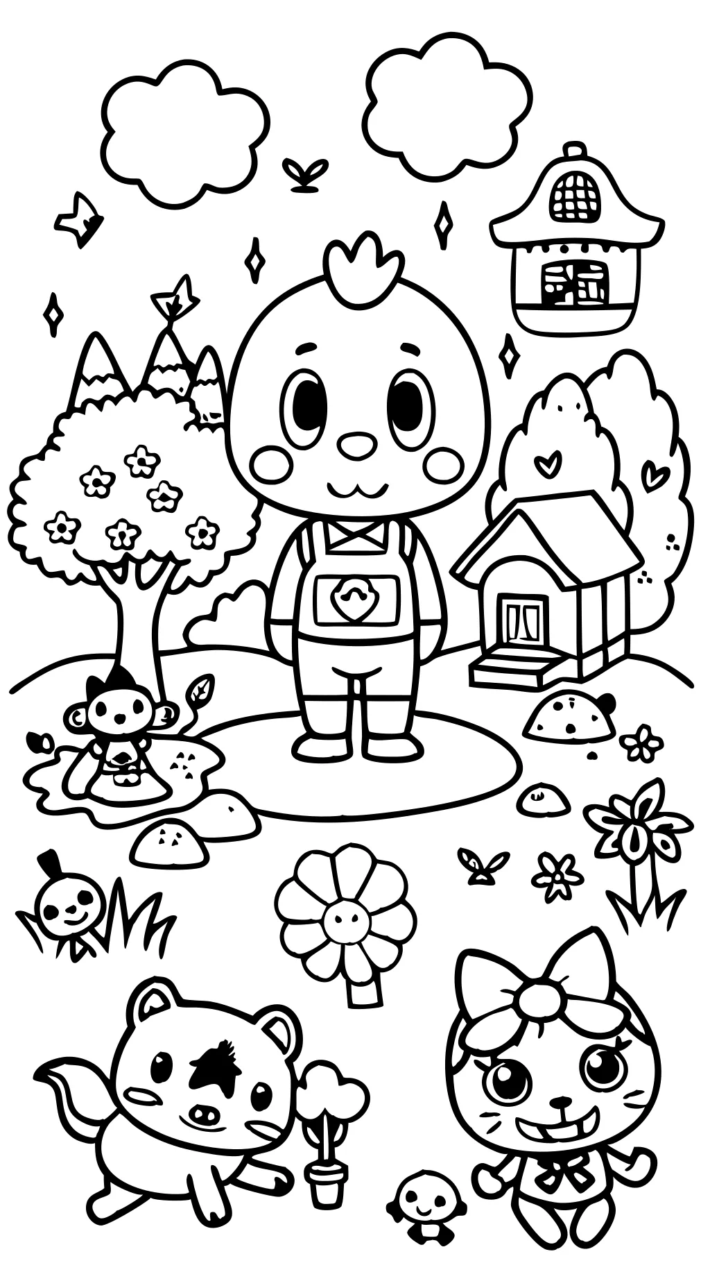 animal crossing coloring page